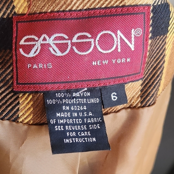 This Fall Trends😍😍😍SASSON Paris New‎ York vintage plaid ladies double - Picture 3 of 7